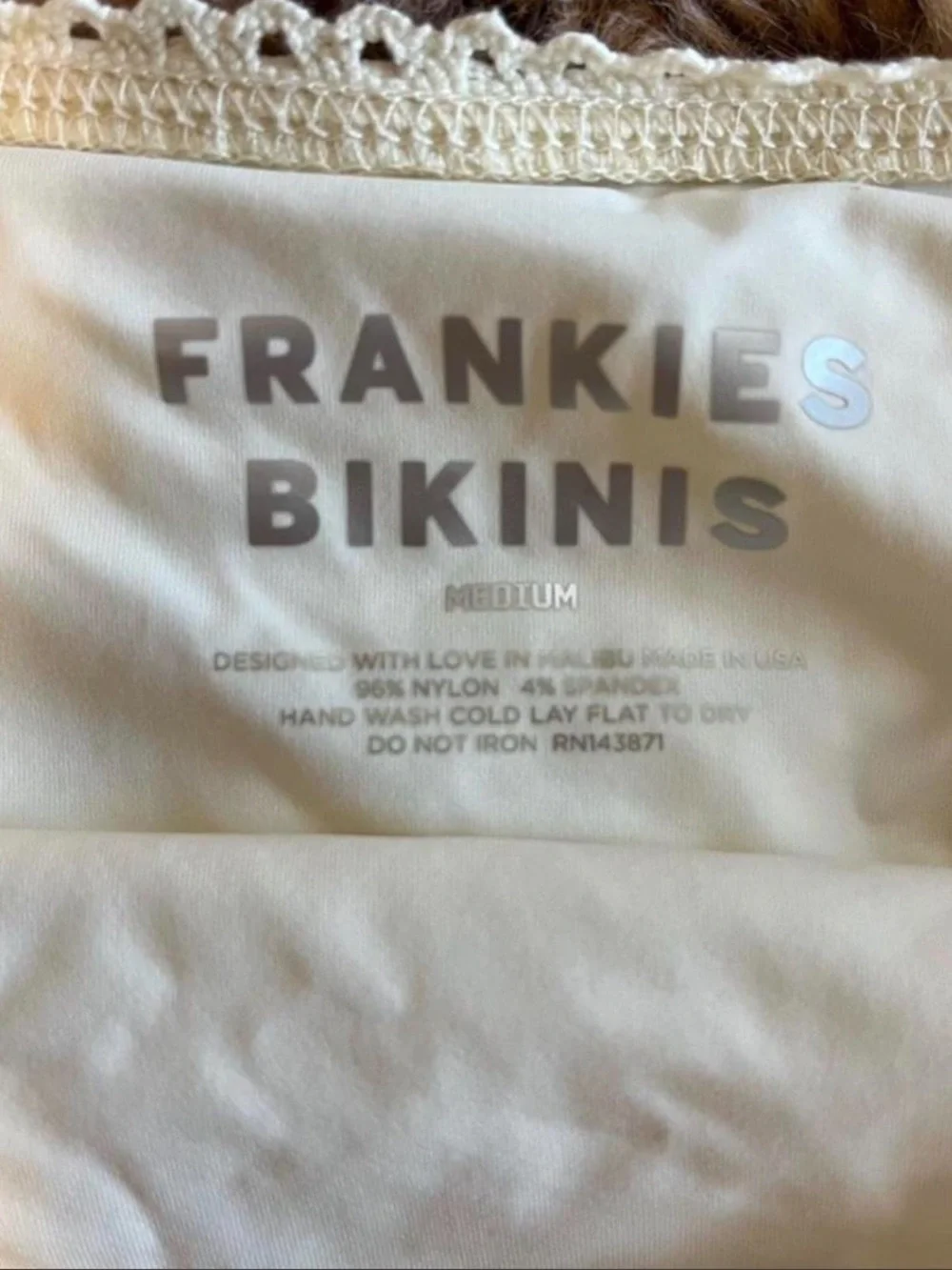 Frankies Bikinis Patchwork Peace Strapless Bikini top Size M